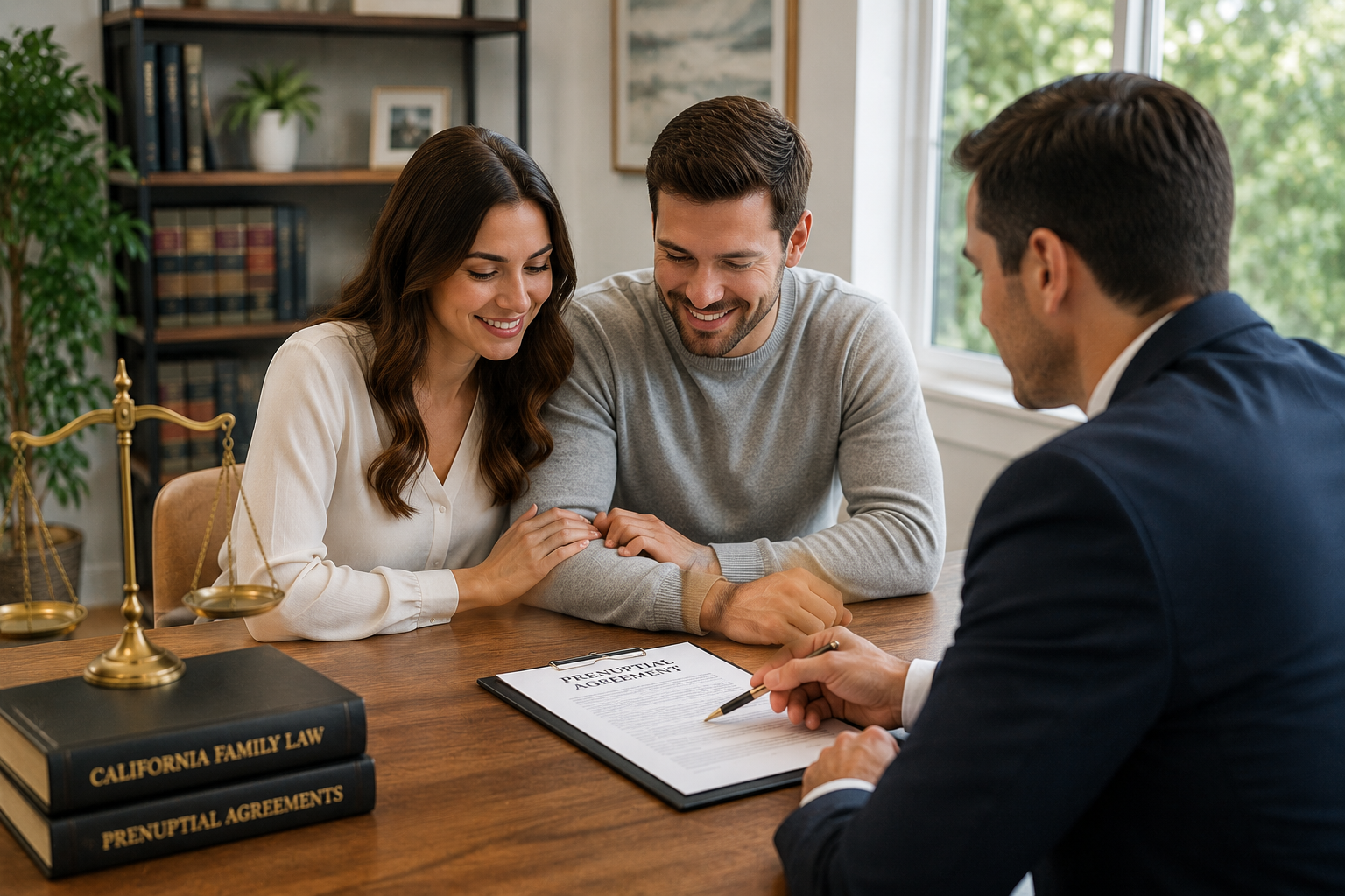 Attorney preparing postnuptial agreement for client in Colton California
